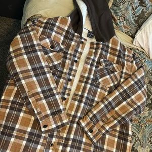 Airwalk Men’s Brown Button Hoodie Long Sleeve Jacket Size 3XL NEW
